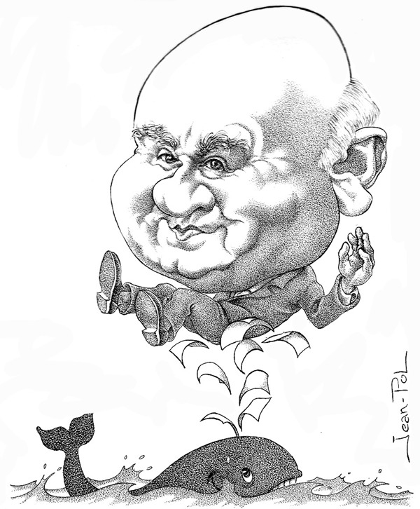 caricature de Michel Pastoureau par Jean-Pol d. Franqueuil