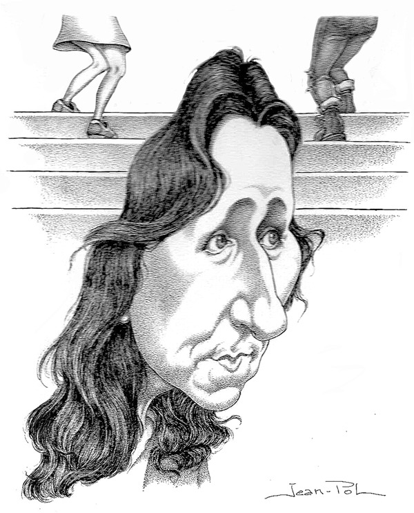 caricature de Marie Darrieussecq par Jean-Pol d. Franqueuil