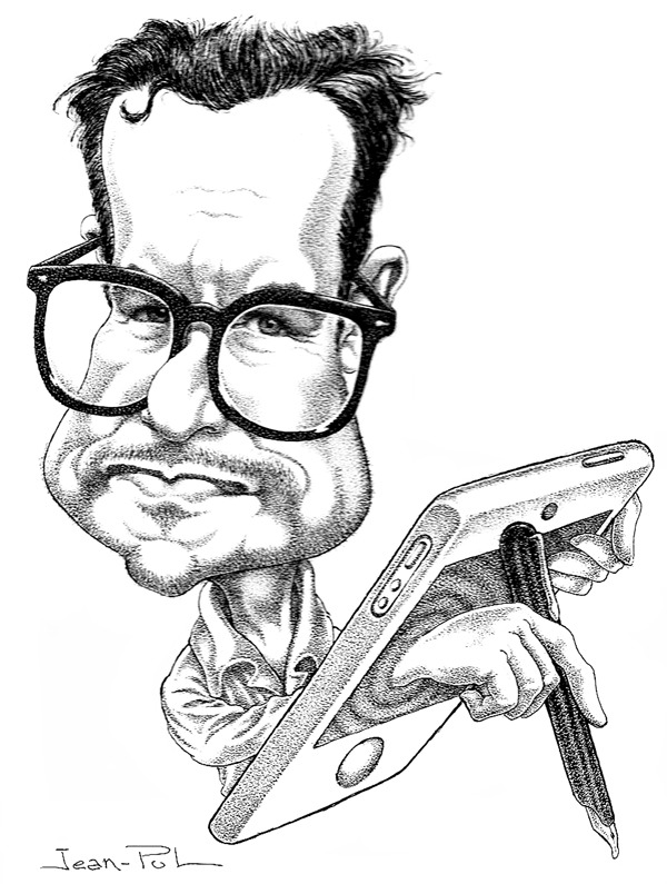 caricature de Nicolas Mathieu par Jean-Pol d. Franqueuil