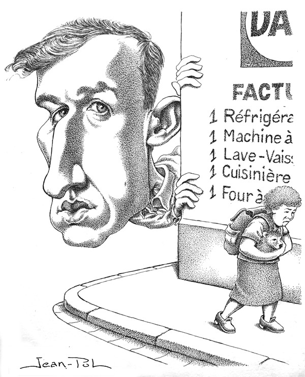 caricature d'Édouard Louis par Jean-Pol d. Franqueuil