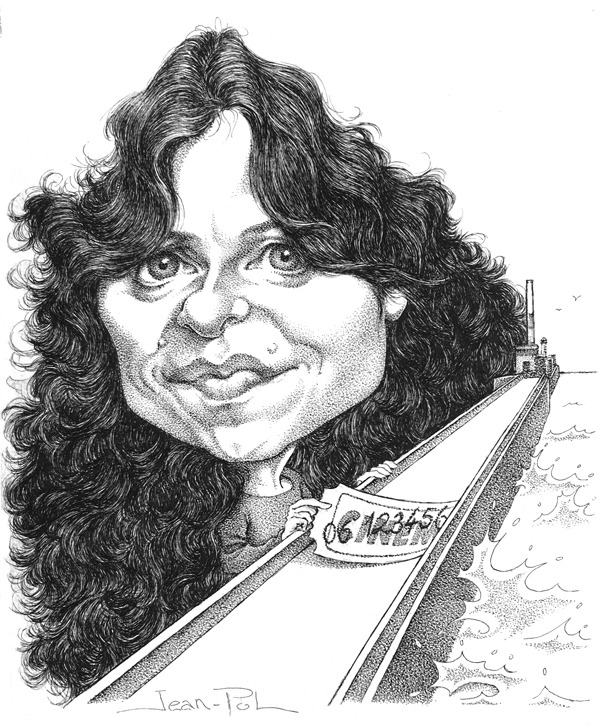 caricature de Maylis de Kerangal par Jean-Pol de Franqueuil