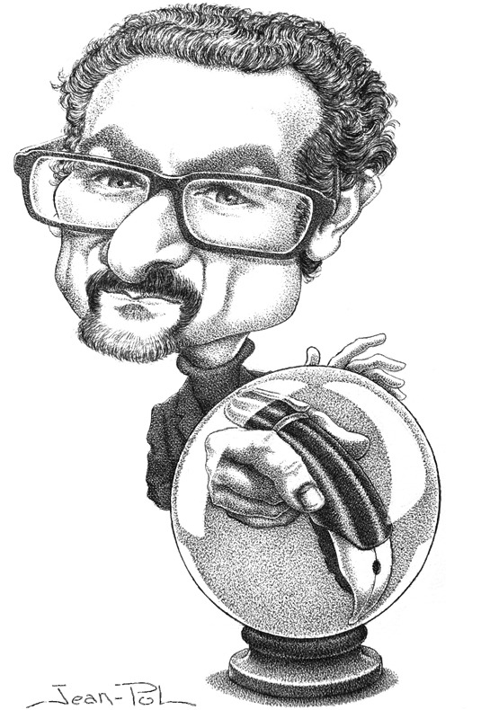 caricature de David Foenkinos par Jean-Pol d. Franqueuil