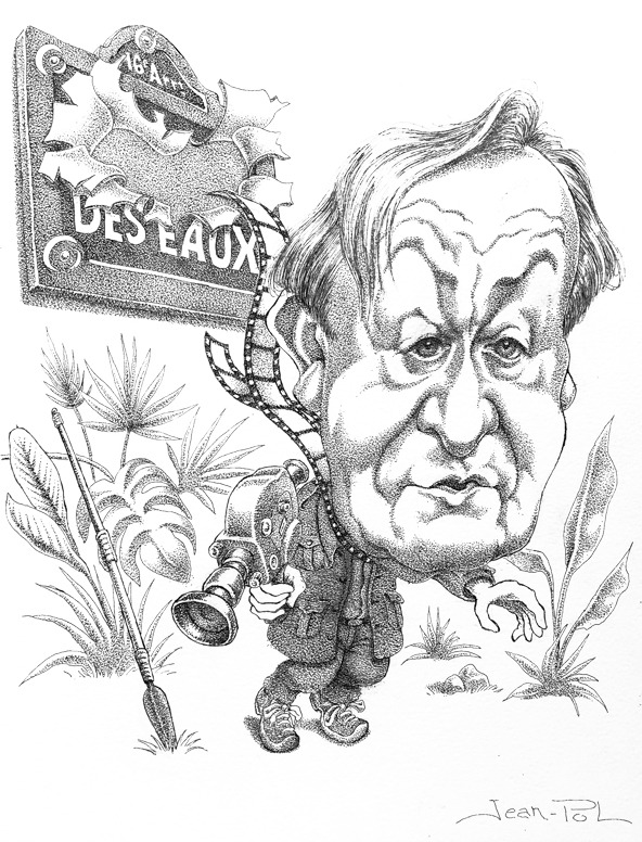 caricature de Jean Echenoz par Jean-Pol d. Franqueuil