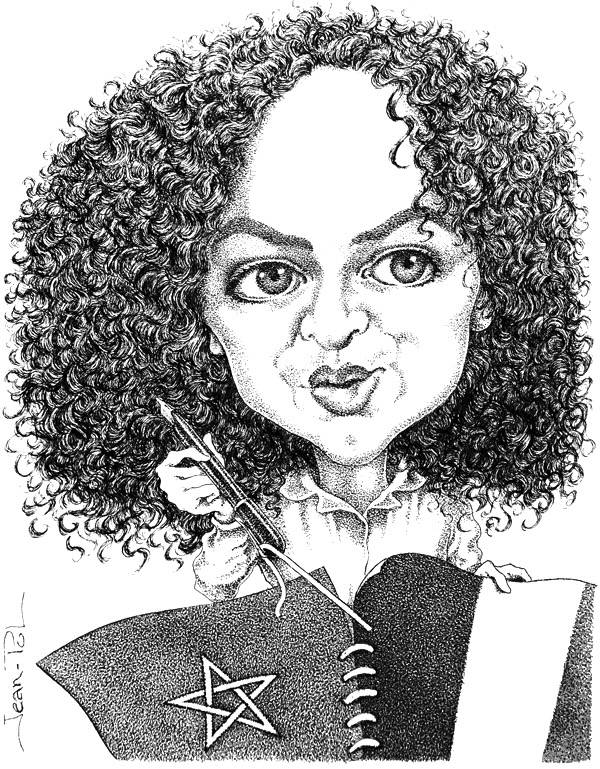 caricature de Leïla Slimani par Jean-Pol d. Franqueuil