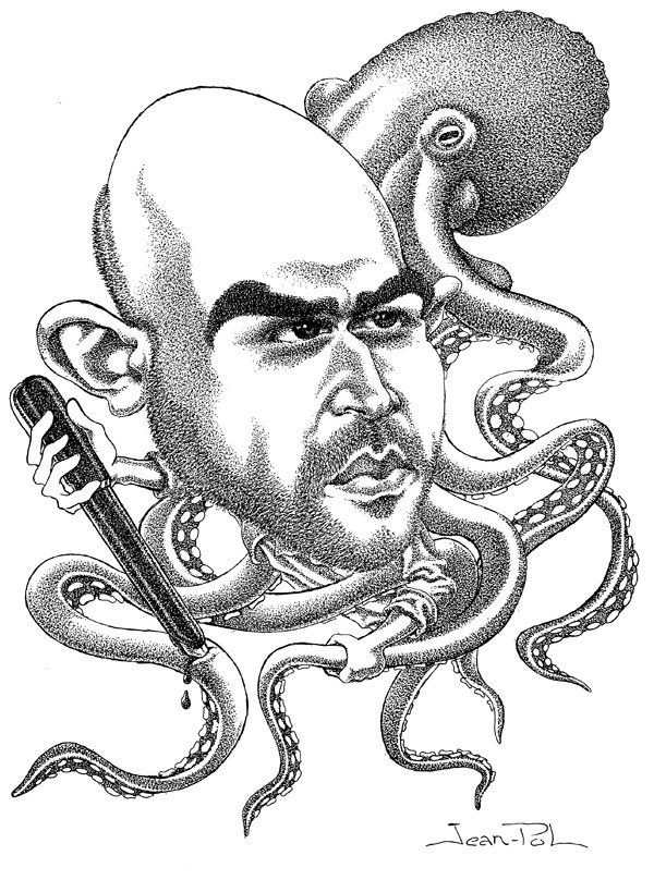 caricature de Roberto Saviano par Jean-Pol d. Franqueuil