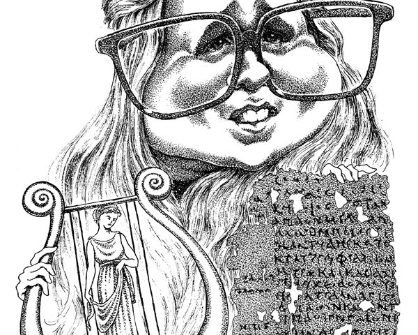 caricature de Aline Desarzens par Jean-Pol d. Franqueuil