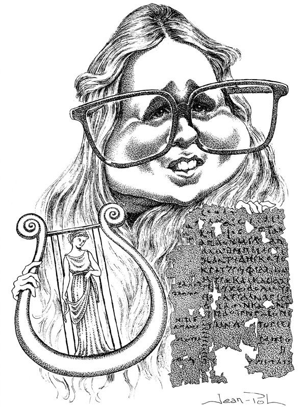 caricature de Aline Desarzens par Jean-Pol d. Franqueuil